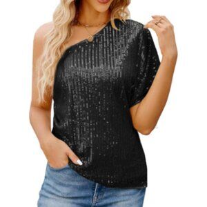 *JASAMBAC* One Shoulder Sexy Shiny Bling Camisole Small NWT